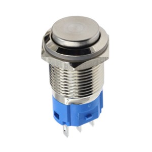 Металлическая кнопка с фиксацией 16мм