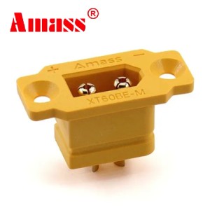 Силовой разъем Amass XT60BE-M (жёлтый)