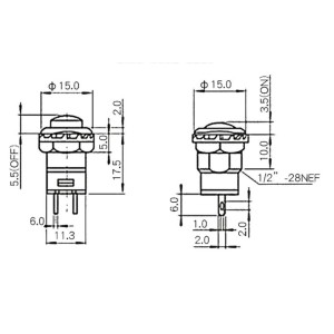 Кнопка с фиксацией DS-428/427 12MM (белая)