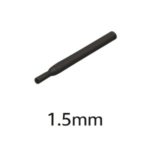 Огнестойкая термоусадочная трубка 1.5мм черная, 2:1, 600В (1 метр)