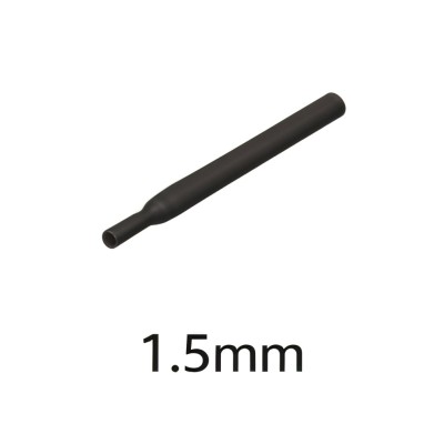 Огнестойкая термоусадочная трубка 1.5мм черная, 2:1, 600В (1 метр)