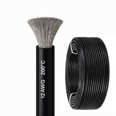 Силиконовый медный провод 12 AWG чёрный (1 метр)