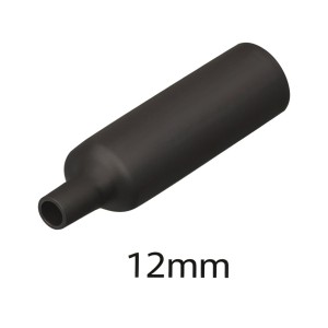 Огнестойкая термоусадочная трубка 12мм черная, 2:1, 600В (1 метр)