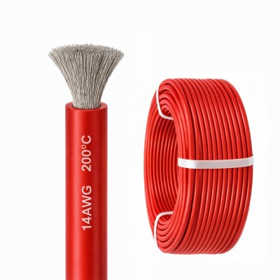 Силиконовый медный провод 14 AWG красный (1 метр)