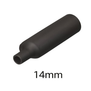 Огнестойкая термоусадочная трубка 14мм черная, 2:1, 600В (1 метр)