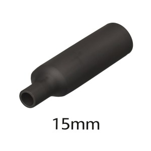 Огнестойкая термоусадочная трубка 15мм черная, 2:1, 600В (1 метр)