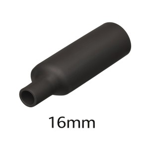 Огнестойкая термоусадочная трубка 16мм черная, 2:1, 600В (1 метр)