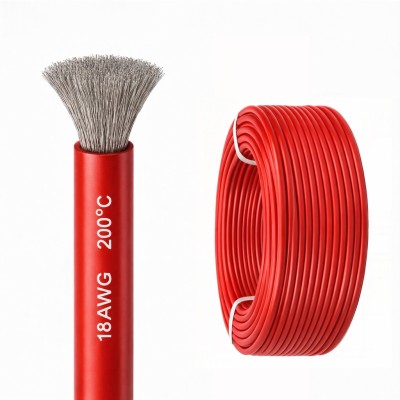 Силиконовый медный провод 18 AWG красный (1 метр)