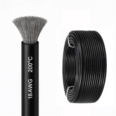 Силиконовый медный провод 18 AWG чёрный (1 метр)