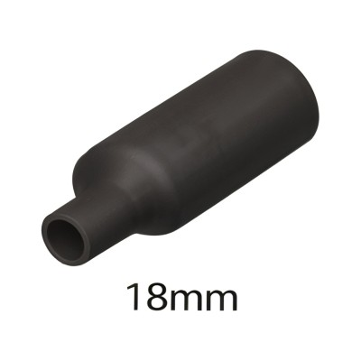 Огнестойкая термоусадочная трубка 18мм черная, 2:1, 600В (1 метр)