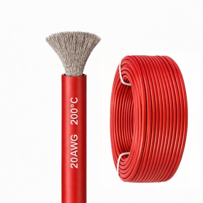 Силиконовый медный провод 20 AWG красный (1 метр)