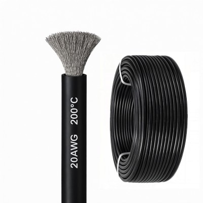 Силиконовый медный провод 20 AWG чёрный (1 метр)