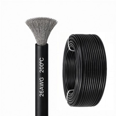 Силиконовый медный провод 26 AWG чёрный (1 метр)