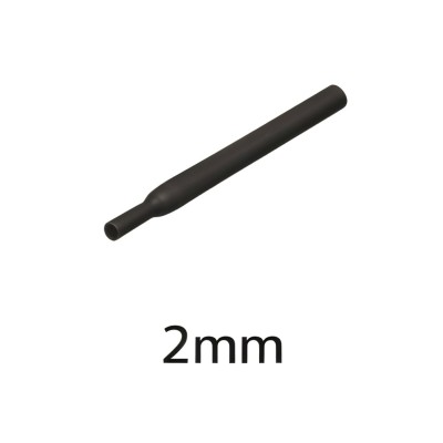 Огнестойкая термоусадочная трубка 2мм черная, 2:1, 600В (1 метр)