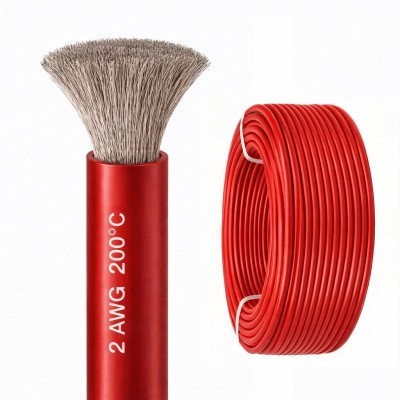 Силиконовый медный провод 2 AWG красный (1 метр)