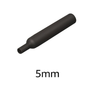 Огнестойкая термоусадочная трубка 5мм черная, 2:1, 600В (1 метр)