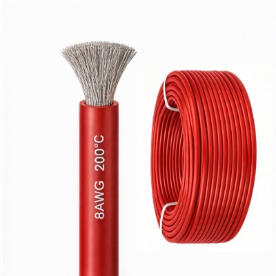 Силиконовый медный провод 8 AWG красный (1 метр)
