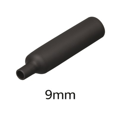 Огнестойкая термоусадочная трубка 9мм черная, 2:1, 600В (1 метр)